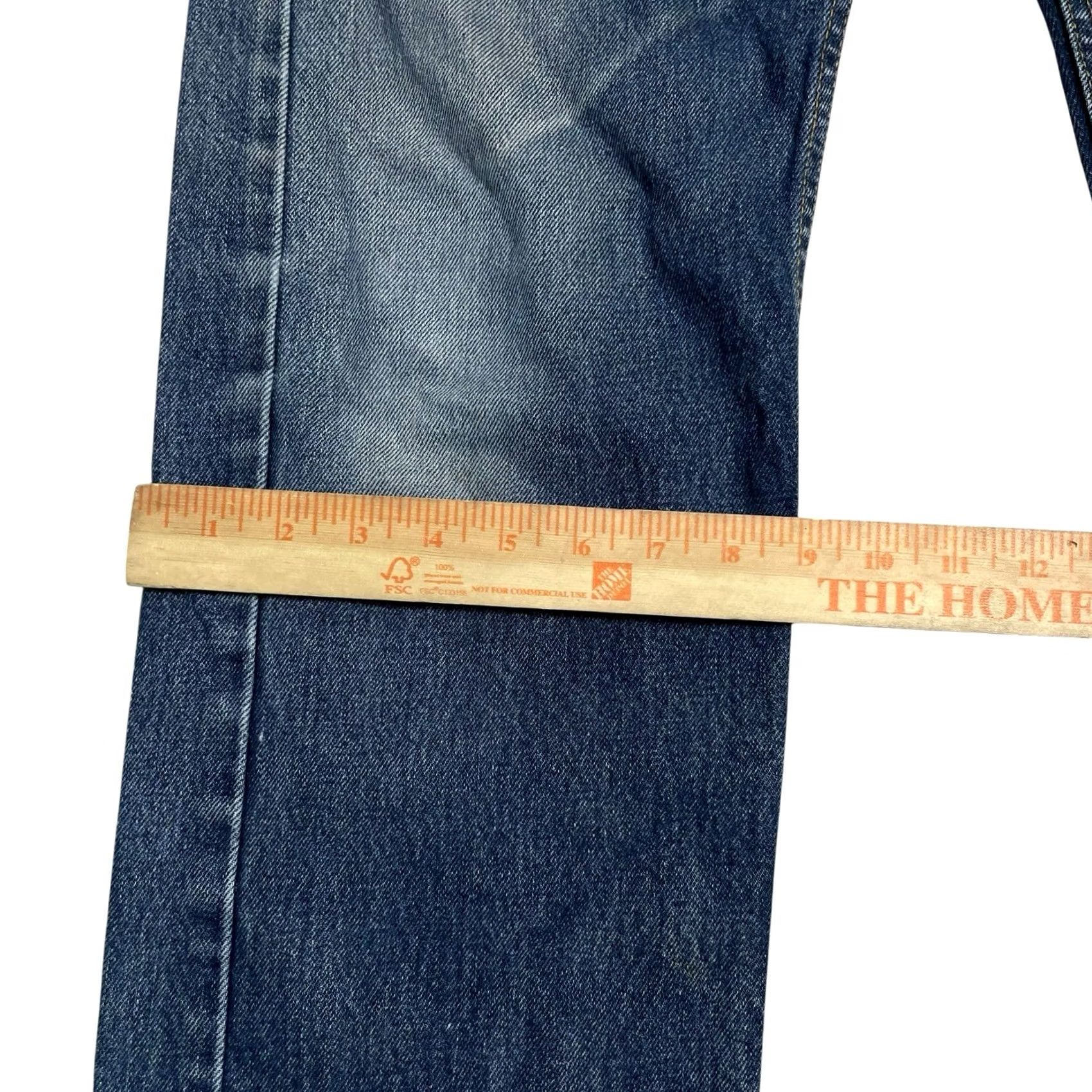 Levi's VINTAGE Levi's 505 Jeans Mens 34x34 Blue Medium Wash Distressed Straight 5-Pocket Denim Button Zipper Regular Logo USA 80s Western Mens Size US 34 / EU 50 - 5 Thumbnail