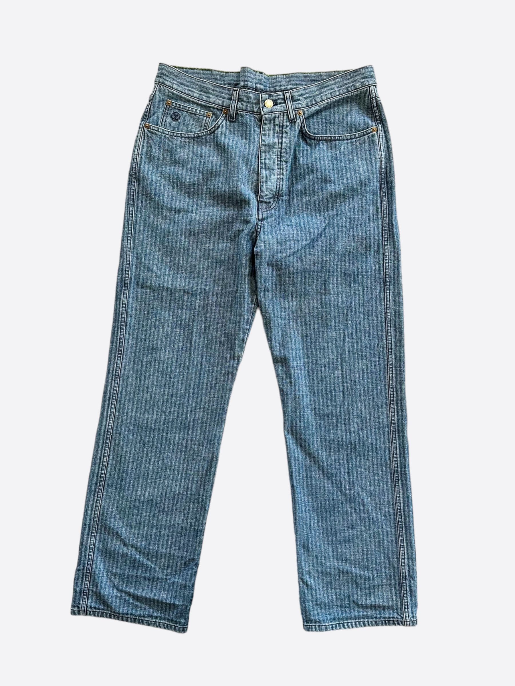Louis Vuitton Louis Vuitton Blue Striped Jeans Grailed