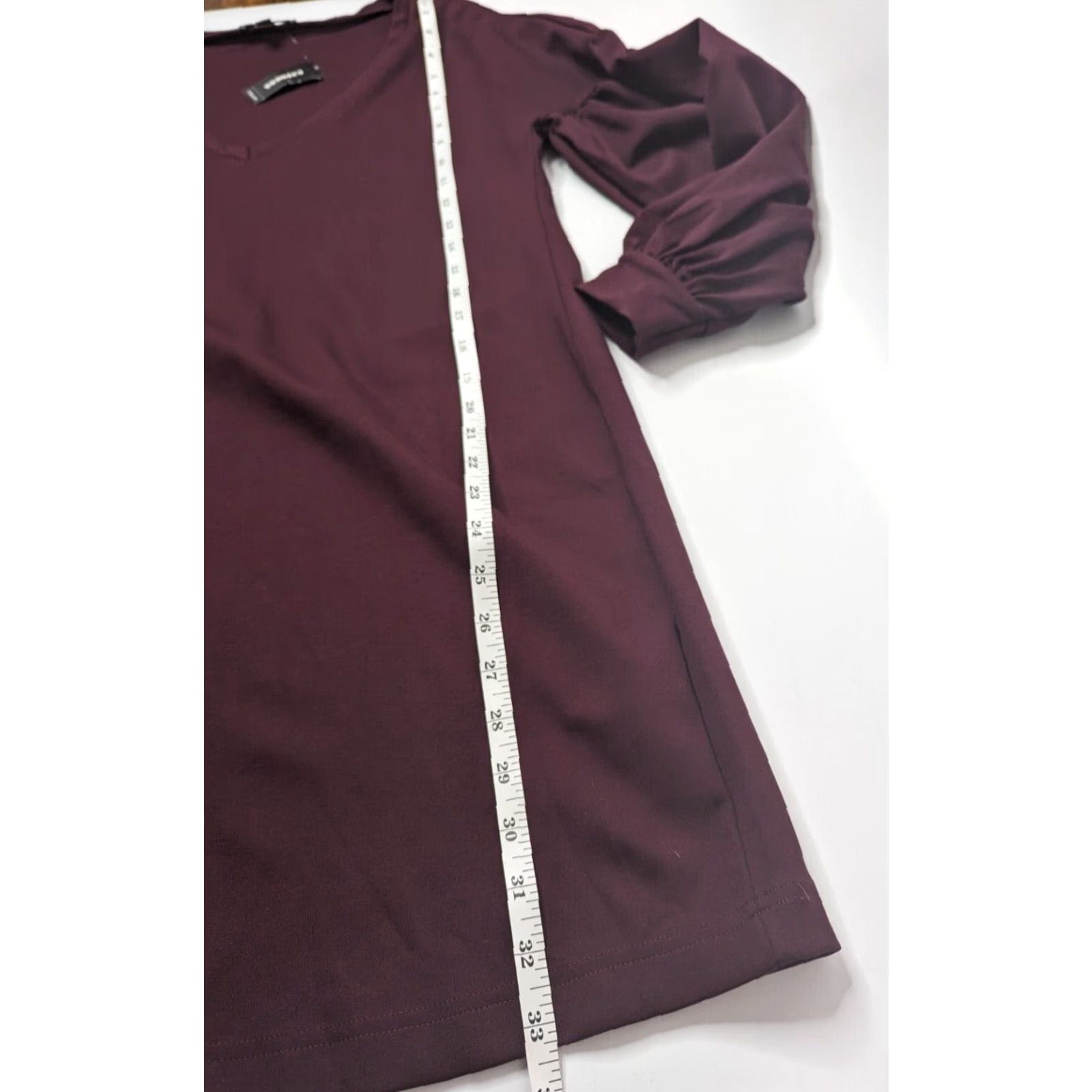 Express NWT Express Burgundy Ponte Knit Balloon Sleeve Shift Dress Stretch Women's XS Size XS / US 0-2 / IT 36-38 - 5 Thumbnail