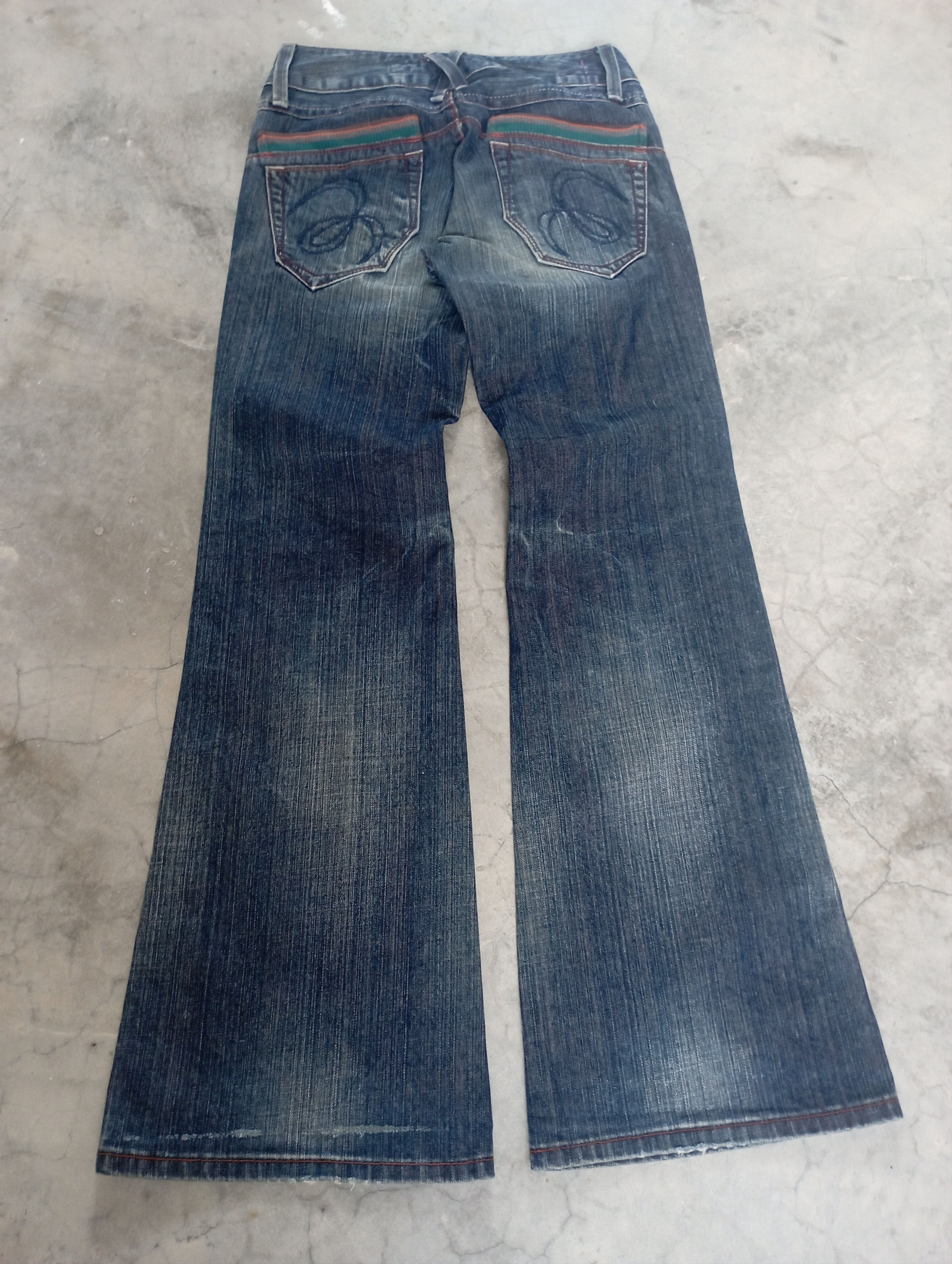 Tornado Mart Super Flare Jeans Made In Japan Mud Rusty LowRise Et Boite Size US 29 - 2 Thumbnail
