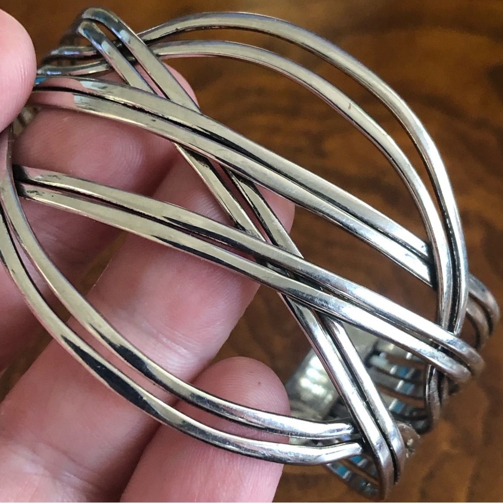 Jewelry Silver braid design adjustable cuff bracelet Size ONE SIZE - 4 Thumbnail