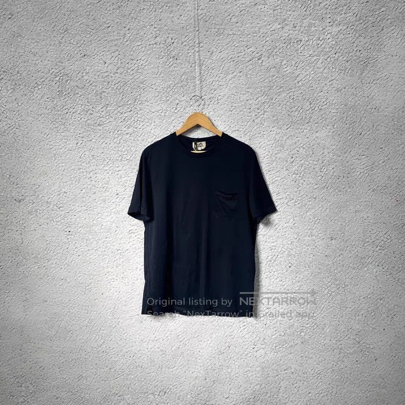 Hermes Hermes Solid Color Pattern Embroidered Short Sleeve T-Shir Size US L / EU 52-54 / 3 - 1 Thumbnail