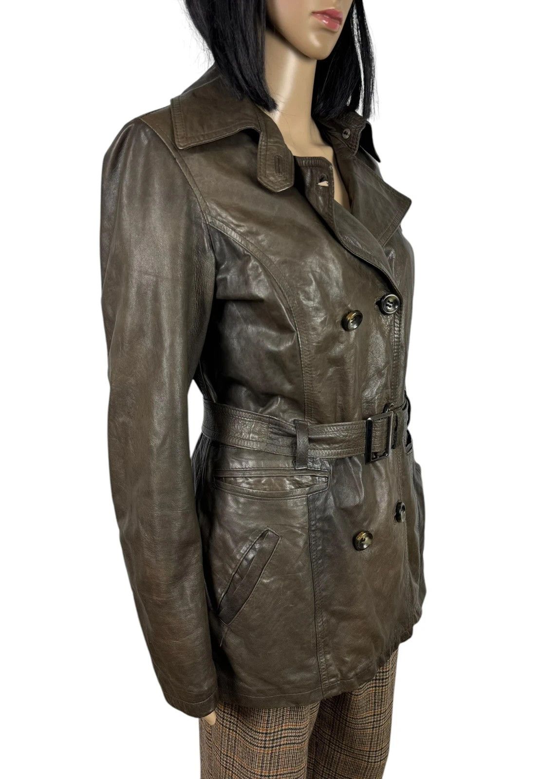 Other Leonardo Vintage Leather Coat Belted size L Size L / US 10 / IT 46 - 3 Thumbnail