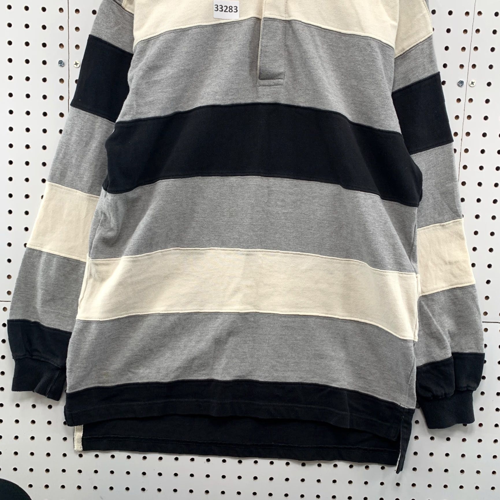 Sears VINTAGE Sears Roebuck Rugby Polo Shirt Mens Medium Black Gray Striped 21.5x32 Size US M / EU 48-50 / 2 - 6 Thumbnail