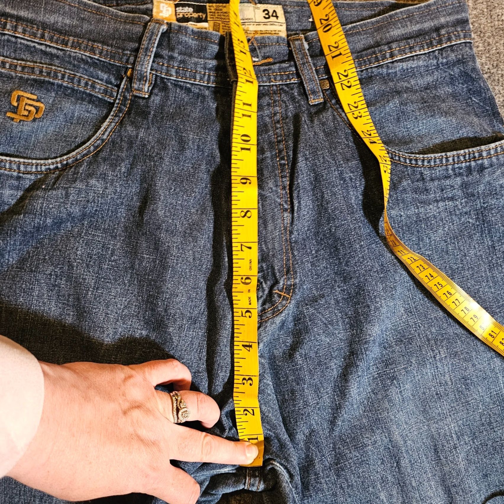 Vintage State Property Jeans Mens 32 Blue Straight Leg Vintage Y2K Skater Grunge 90s Mens Jeans State Property Regular 32 Blue Den im 90s Vintage 90s Size US 32 / EU 48 - 7 Thumbnail