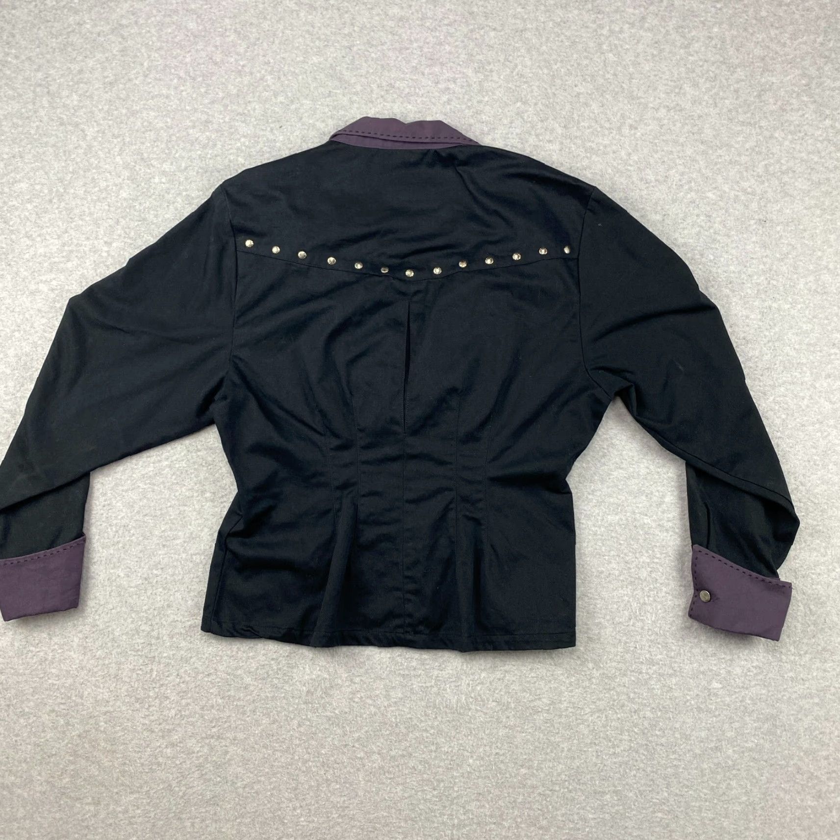 Wrangler VINTAGE Wrangler Western Shirt Jacket Womens Large L Black Button Up Studded Size L / US 10 / IT 46 - 3 Thumbnail