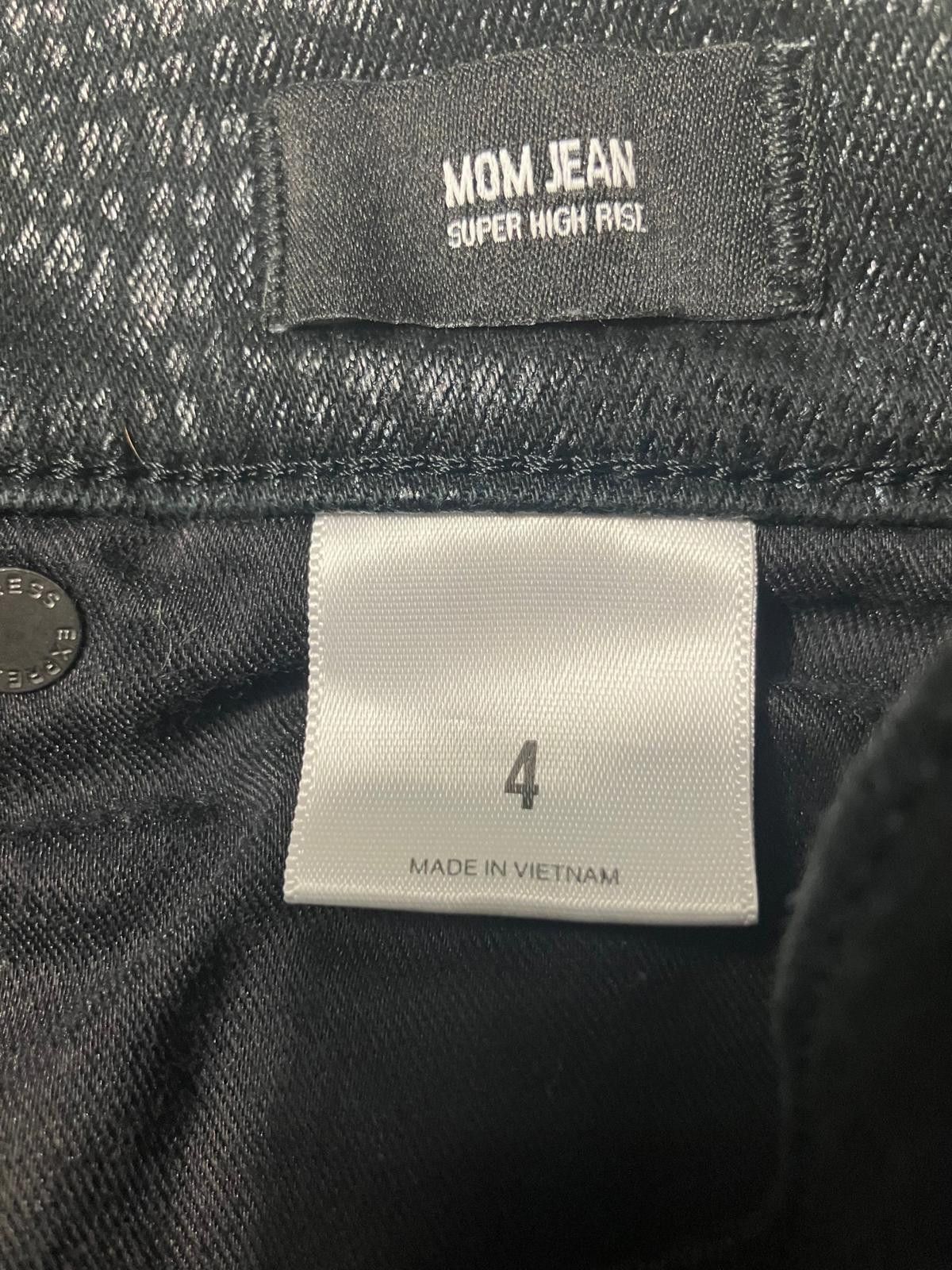 Express Express Mom Jean Super High Rise Coated Black Size 4 Size 30" / US 8 / IT 44 - 8 Thumbnail