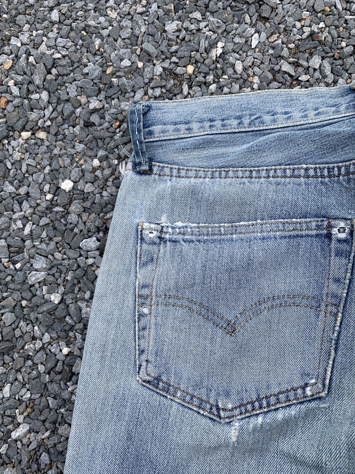 Kapital VINTAGE LEVIS 501XX BIG E SELVEDGE DAMAGE DISTRESSED DENIM Size US 30 / EU 46 - 15 Thumbnail