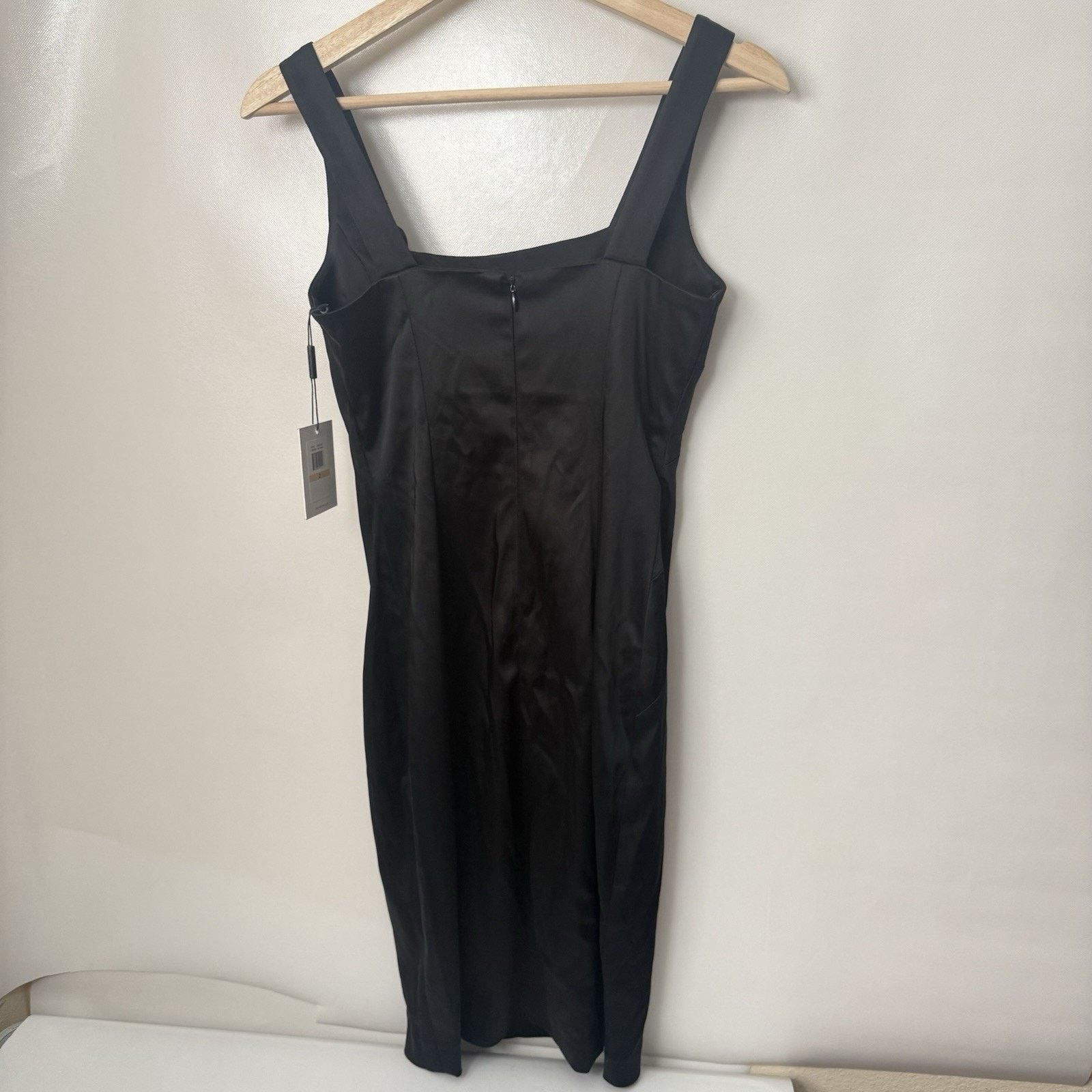 Calvin Klein Calvin Klein Black Bandage Sheath Dress Satin Cocktail Size XS / US 0-2 / IT 36-38 - 2 Thumbnail