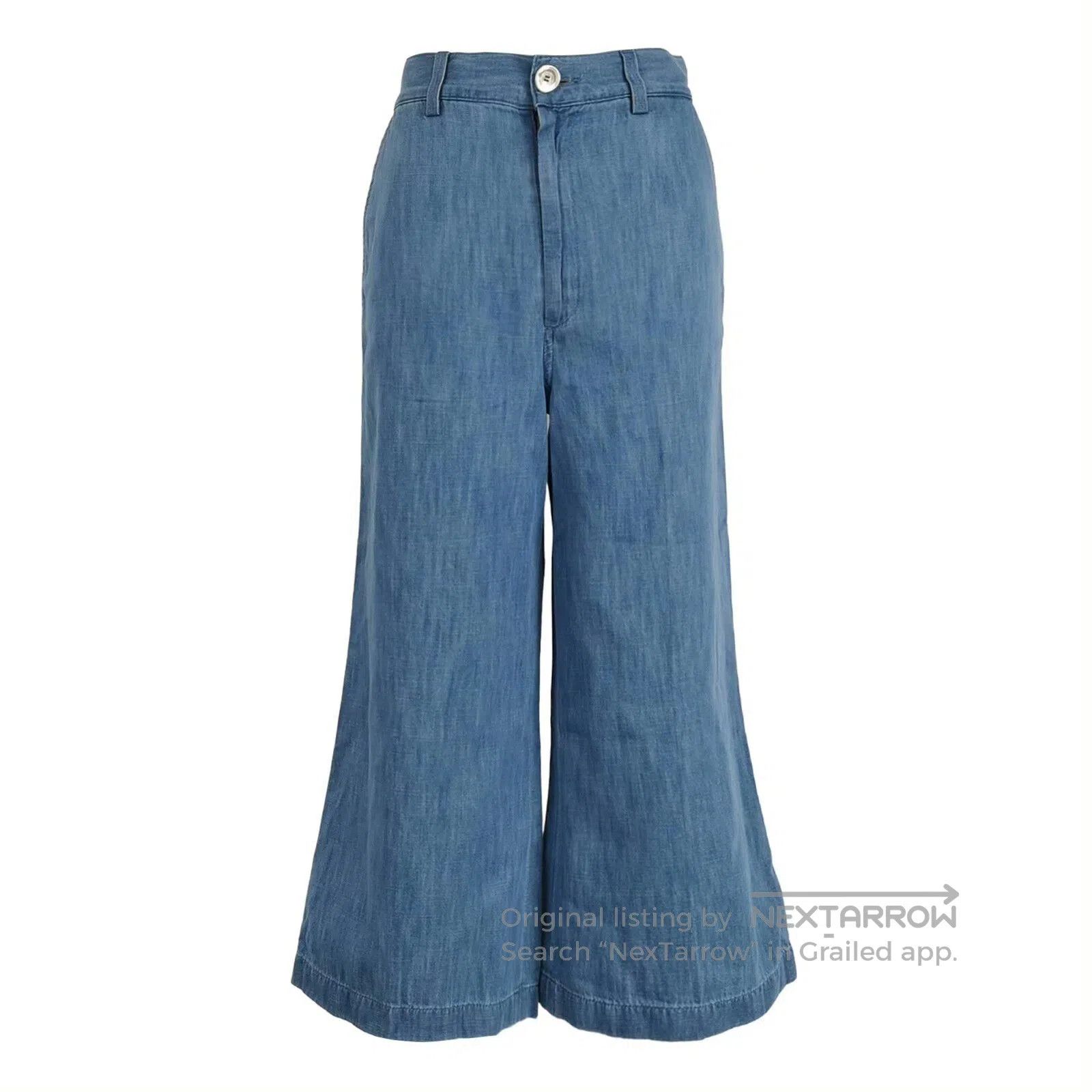 Gucci Cotton Logo Button Denim Pants.