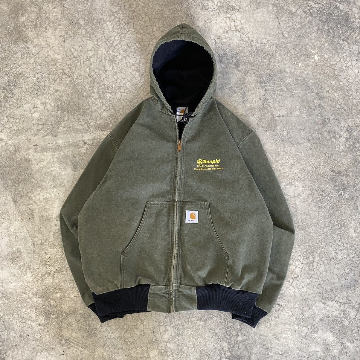 Carhartt × Vintage Vintage Carhartt Moss Green Hooded Active Jacket Size US L / EU 52-54 / 3 - 7 Thumbnail
