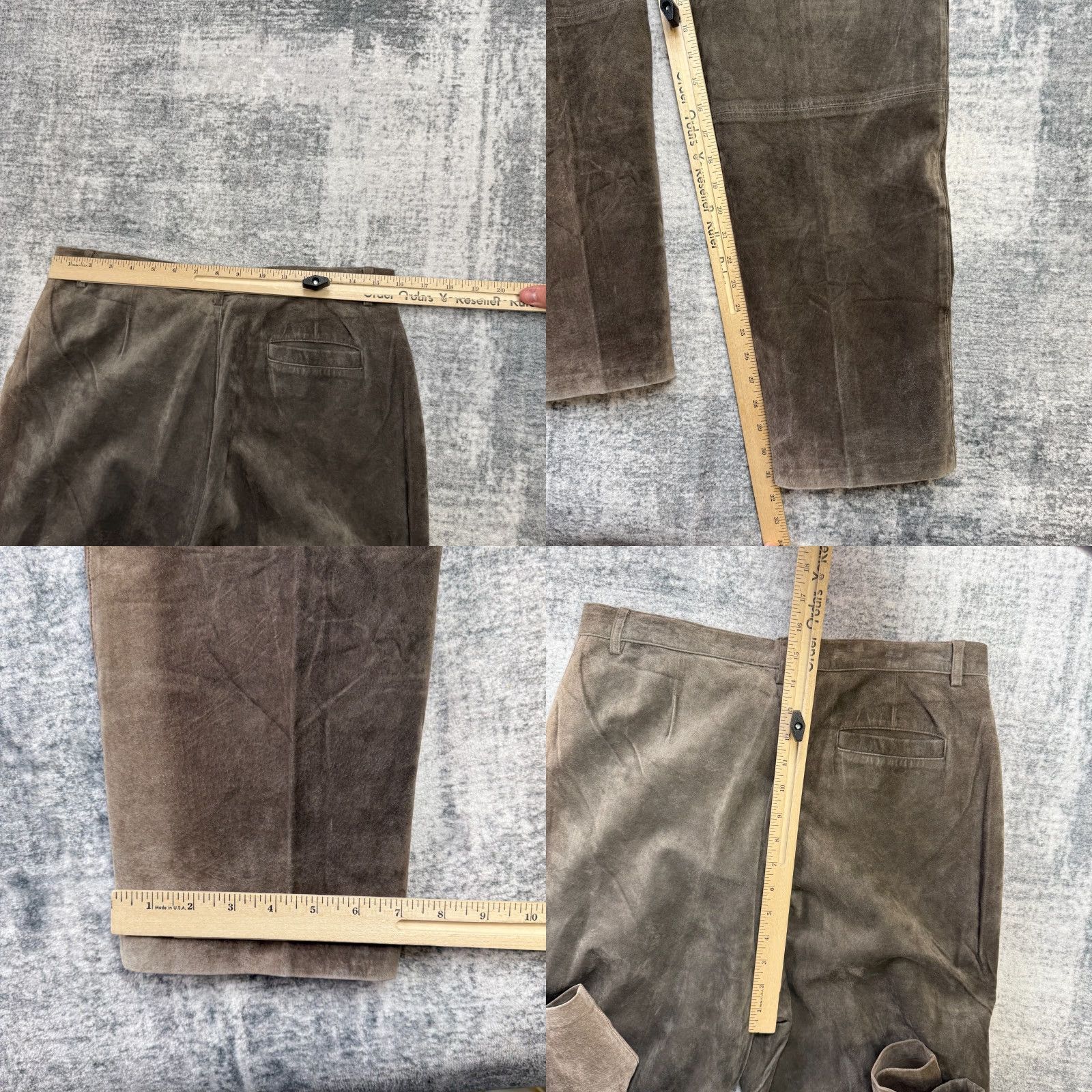 Vintage Sigrid Olsen Leather Pants Womens 14 Brown Suede Straight Trouser Western Boho Denim? Size 36" / US 14 / IT 50 - 9 Thumbnail