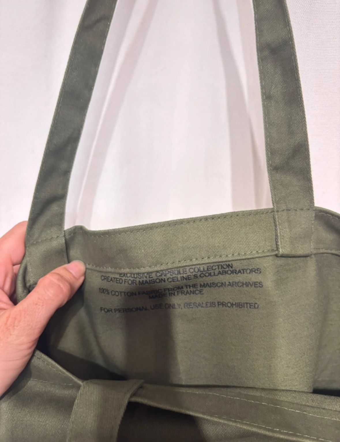 Celine Céline Tote Bag – Kaki Green Leather – 38x35 cm – Great Cond Size ONE SIZE - 5 Thumbnail
