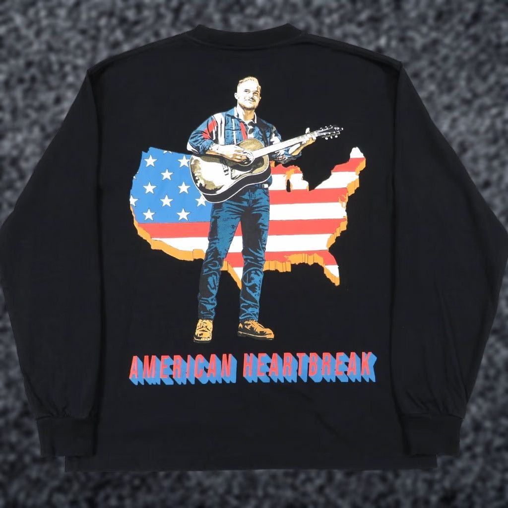 Vintage Zach Bryan Shirt Adult Medium Tour Merch American Heartbreak Mens Band Shirt Black Size US M / EU 48-50 / 2 - 1 Thumbnail