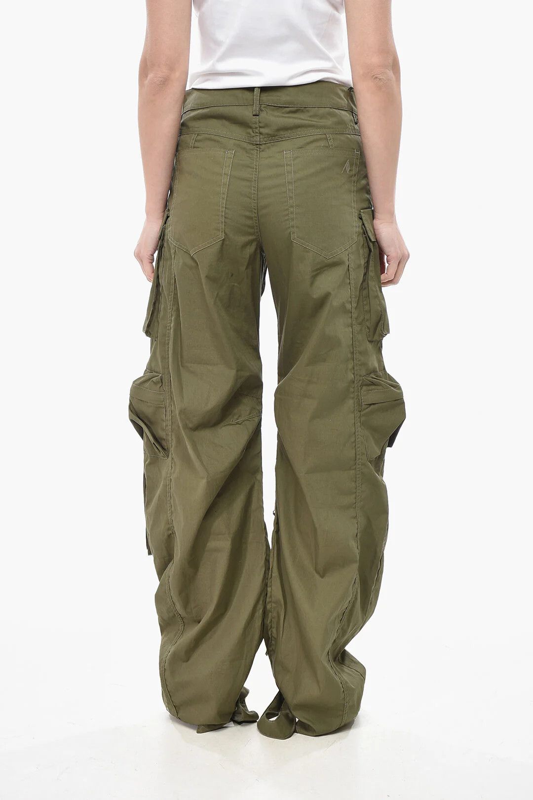 The Attico og1mm0426 Cotton Cargo Pant in Military Green Size 27" / US 4 / IT 40 - 2 Thumbnail