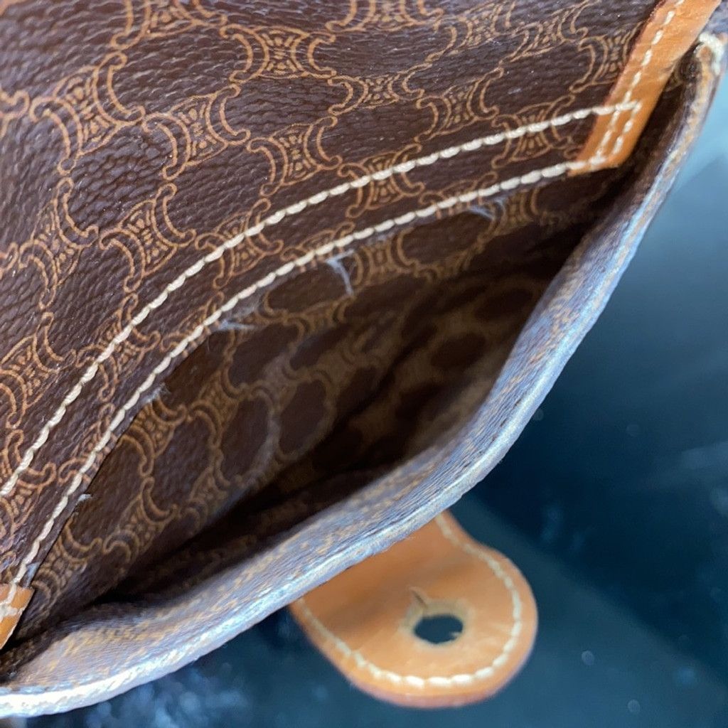 Celine Authentic CELINE Macadam Blason Drawstring Leather Backpack Size ONE SIZE - 12 Thumbnail