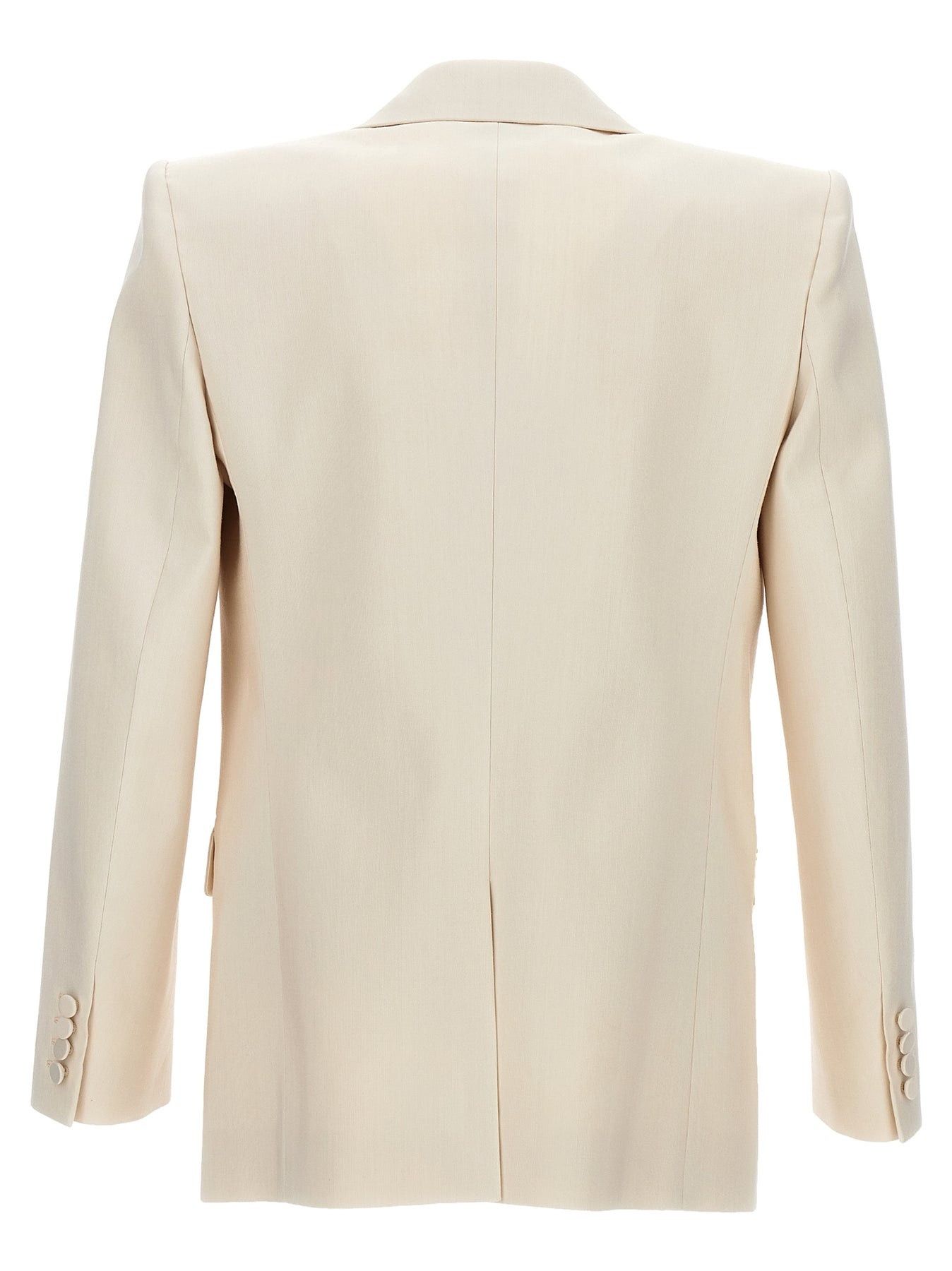 Saint Laurent Paris o1bcso1str0125 Tuxedo Jacket In Silk Twill in Beige Size US S / EU 44-46 / 1 - 2 Thumbnail