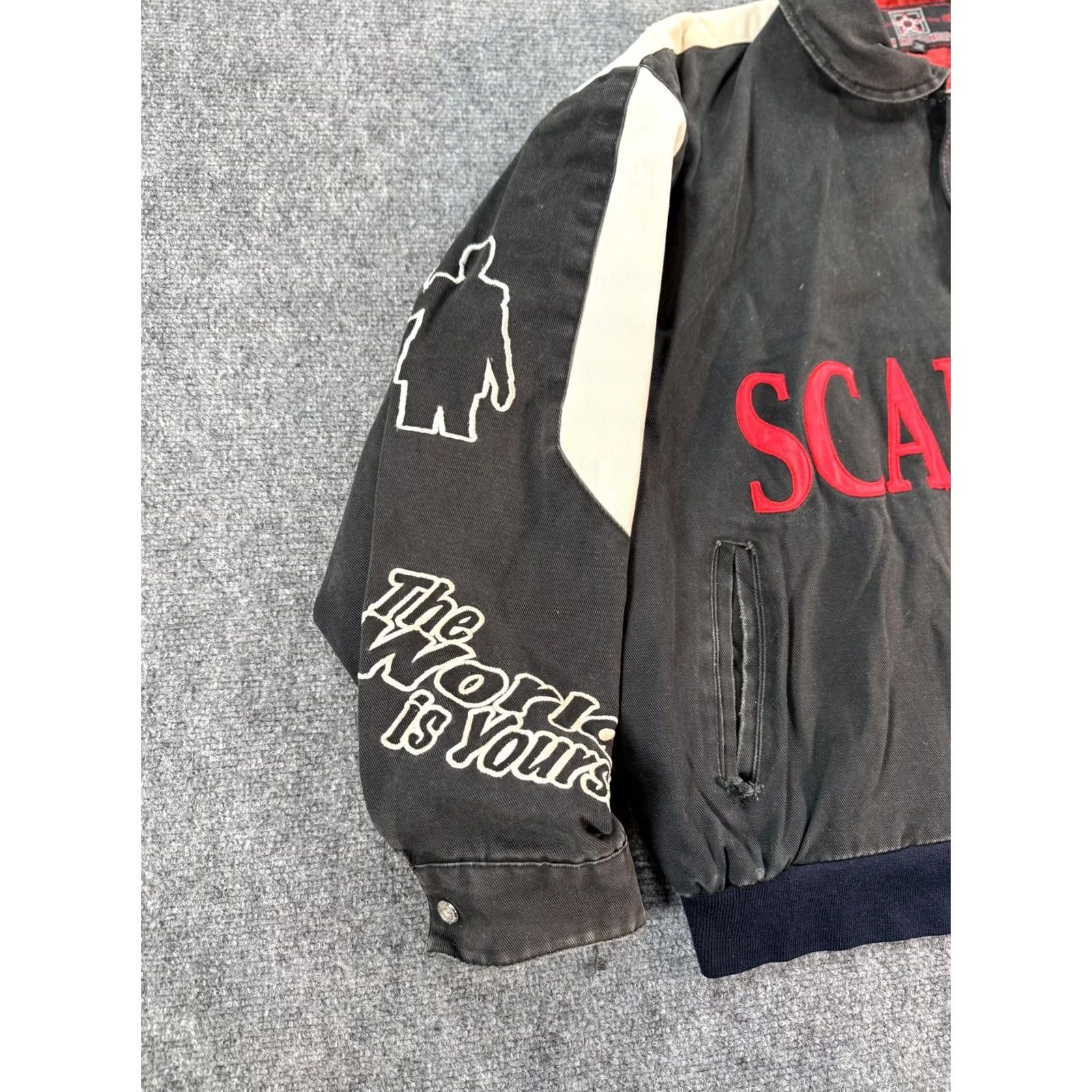 Hamilton VINTAGE Scarface Jacket Mens 3XL Black Jeff Hamilton Bomber World Is Yours 90s Size US XXL / EU 58 / 5 - 6 Thumbnail