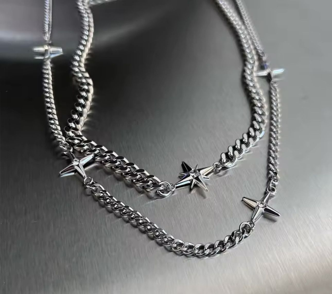 Jewelry Double-layer Star Cross Necklace Size ONE SIZE - 5 Thumbnail