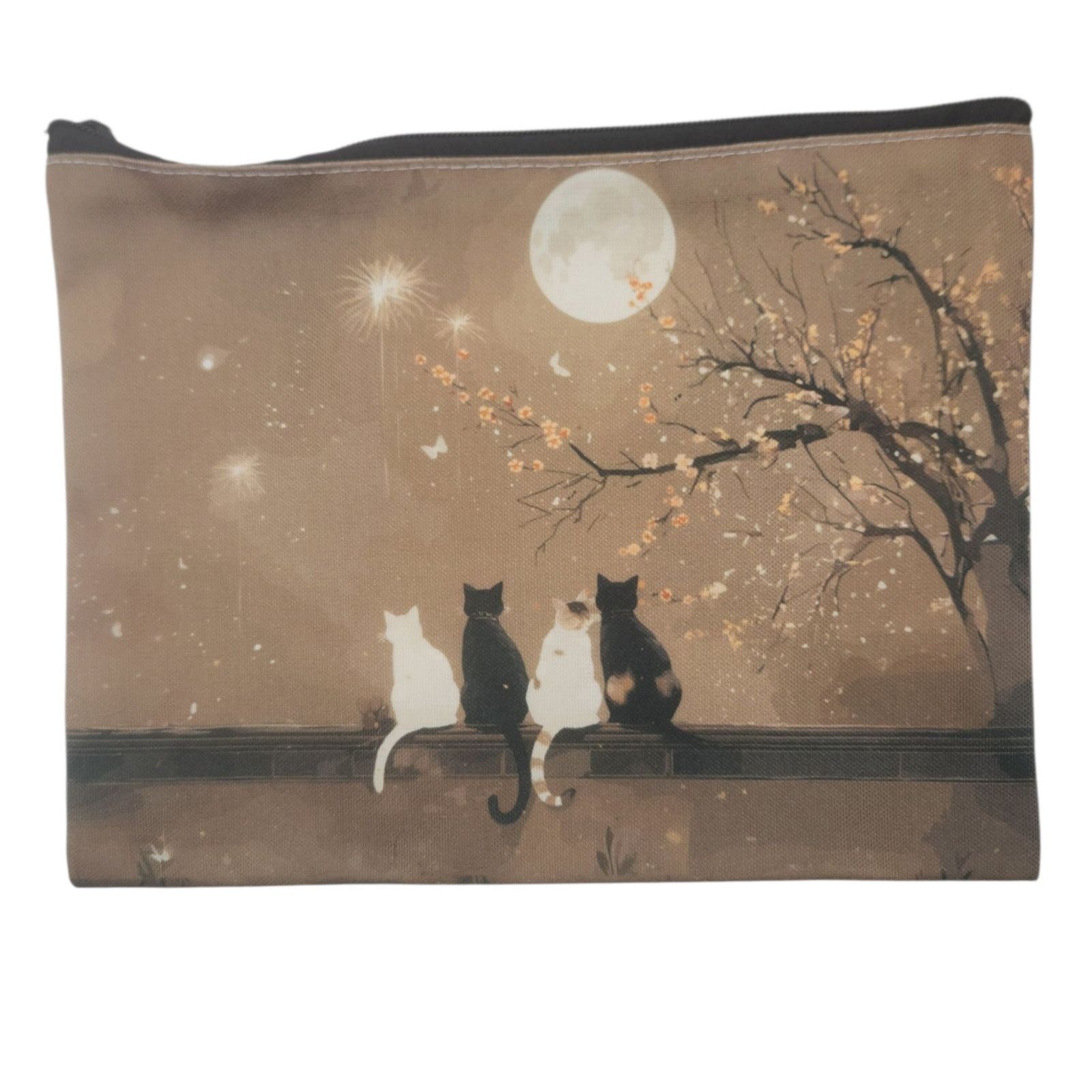 Other Moonlight Cats Cosmetic Bag Cherry Blossom Makeup Pouch Size ONE SIZE - 3 Thumbnail