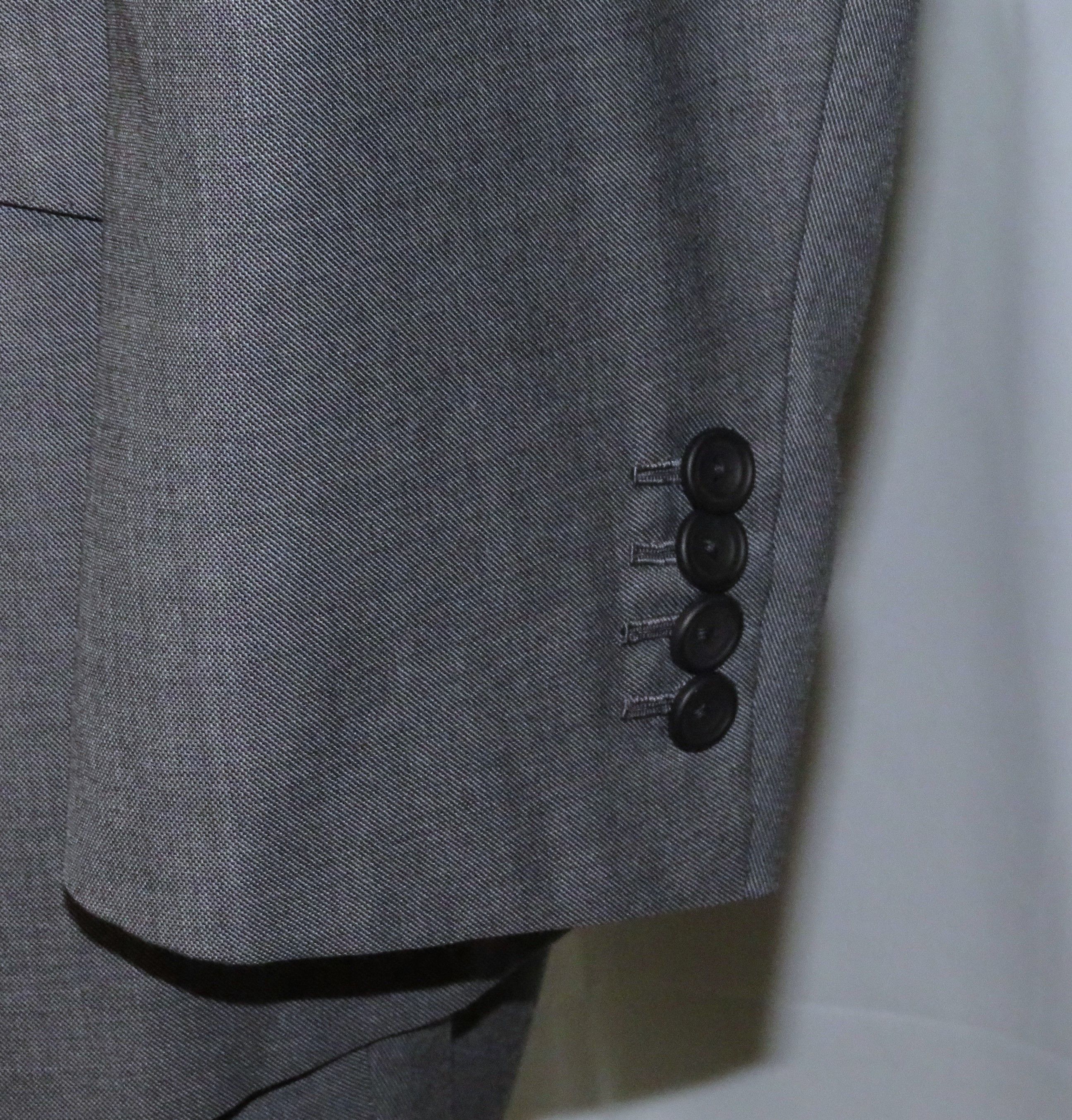 Huntsman × Savile Row Bespoke 2022 Solid Gray One Button Suit 34S Size 34S - 12 Thumbnail