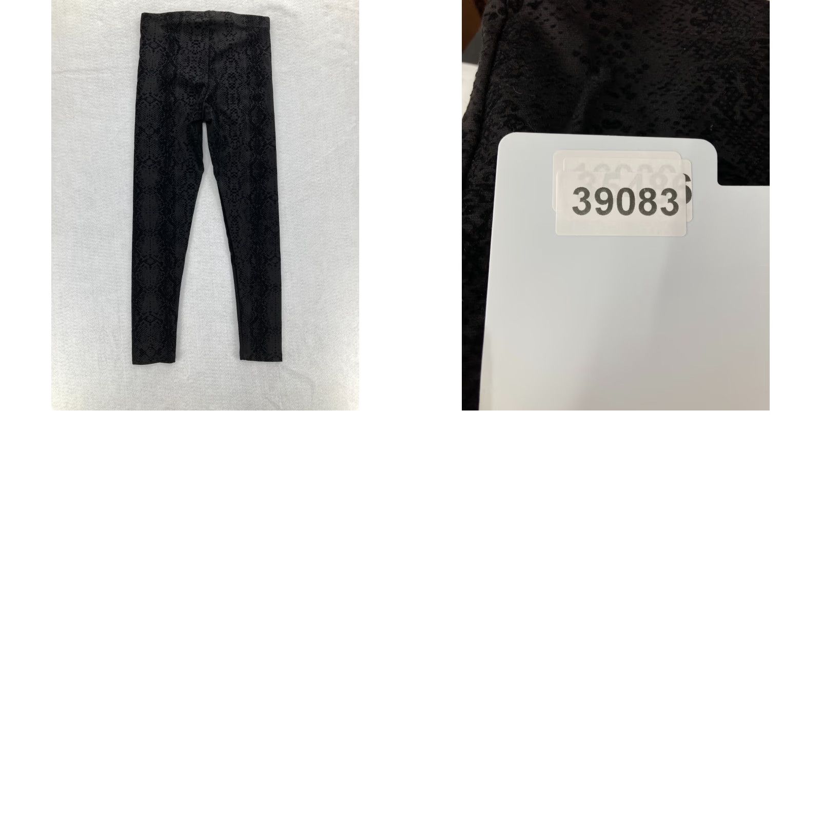 Velvet David Lerner Leggings Women's Large Black Velvet Burnout Snake Print Skinny NWT Size 36" / US 14 / IT 50 - 9 Thumbnail