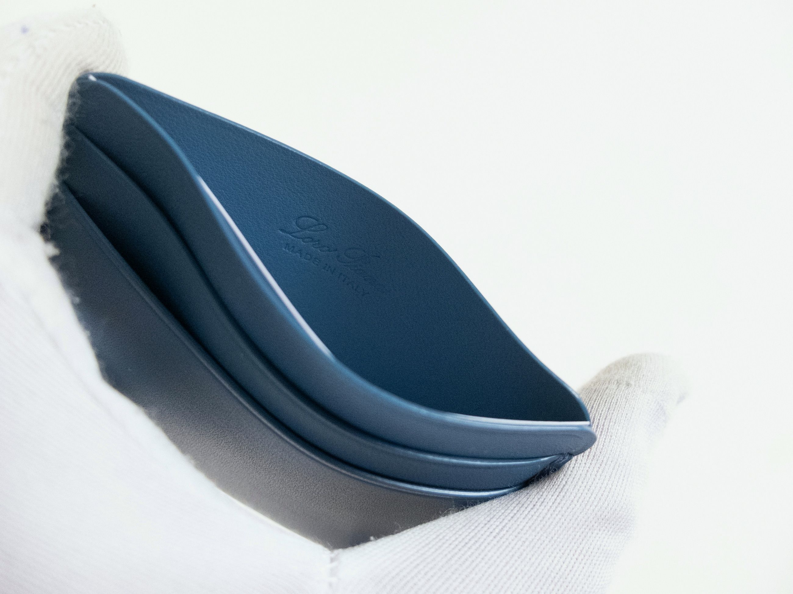 Loro Piana LORO PIANA Crest blue leather card holder wallet Size ONE SIZE - 5 Thumbnail