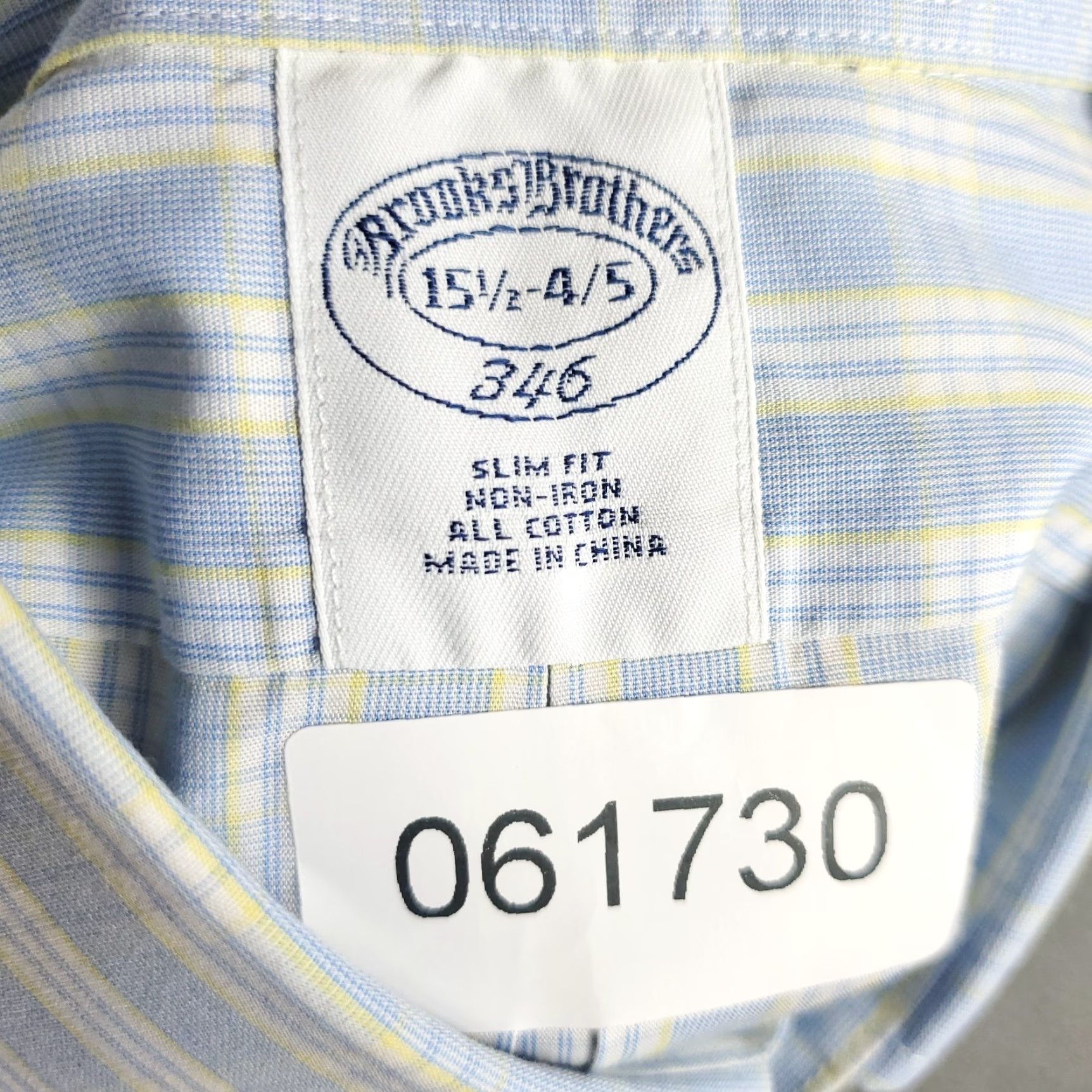 Brooks Brothers VINTAGE Brooks Brothers Men's Dress Shirt Size 15.5 Cotton Long Sleeve Blue Plaid Business Casual Formal Size 40R - 8 Thumbnail