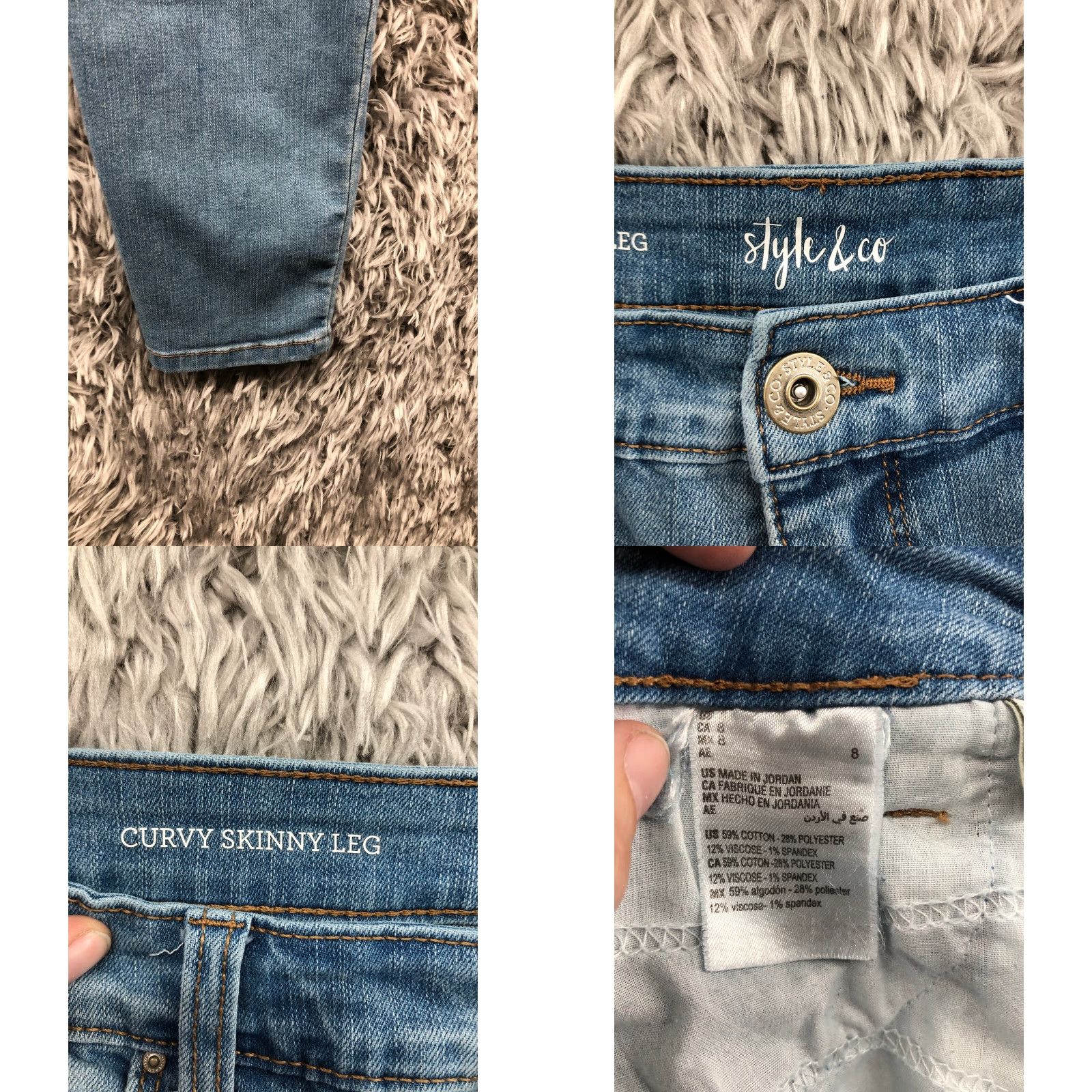 Vintage Style & Co Jeans Skinny Dark Wash Mid Rise 8 Womens Denim Blue 28 Inseam 5-Pocket Regular Size 8 Jeans Womens Size 30" / US 8 / IT 44 - 8 Thumbnail