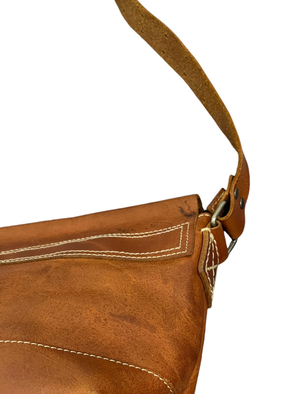 Japanese Brand Full Leather Patina Beach Sound Cross Body Bag 4🟩 Size ONE SIZE - 17 Thumbnail