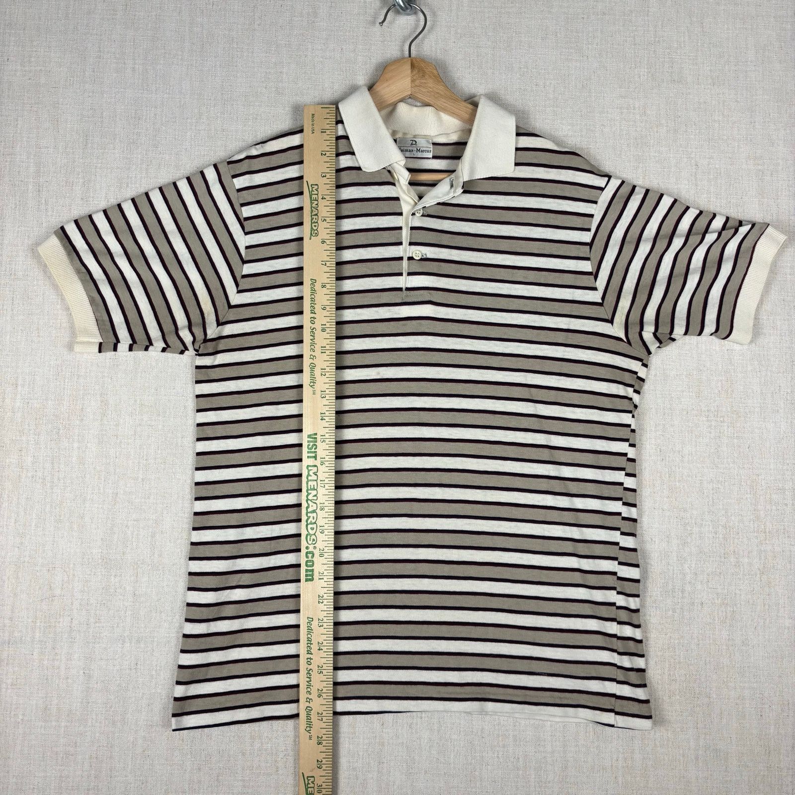 Neiman Marcus Vintage Neiman Marcus Striped Polo Golf Large Shirt Size US L / EU 52-54 / 3 - 7 Thumbnail