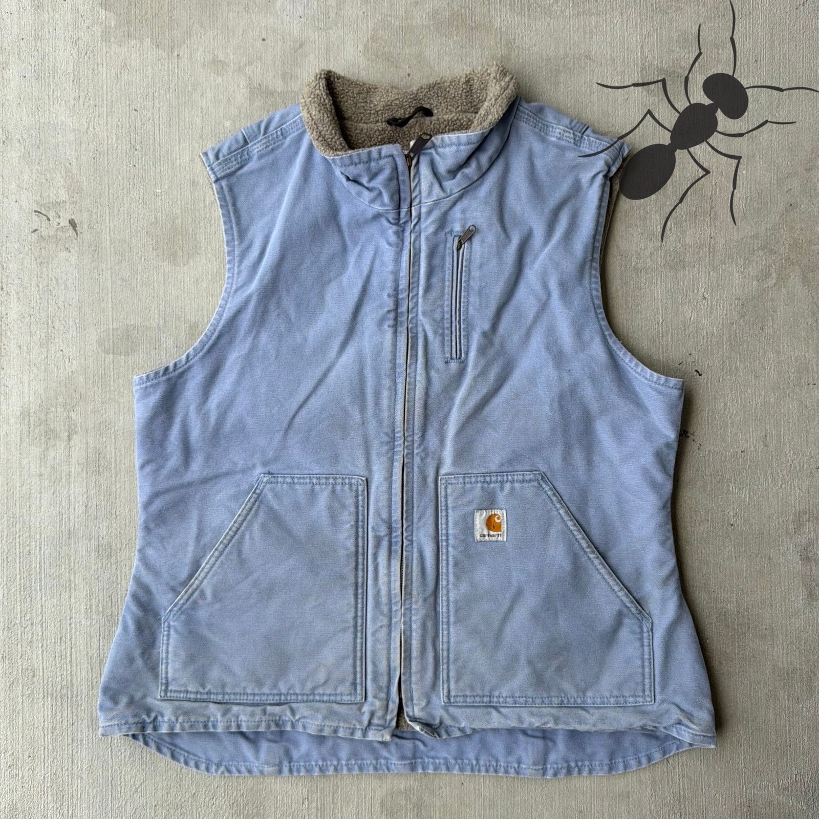 Carhartt × Vintage Carhartt WOMENS WV001 CUB sherpa lined blue work wear vest Size US L / EU 52-54 / 3 - 1 Thumbnail