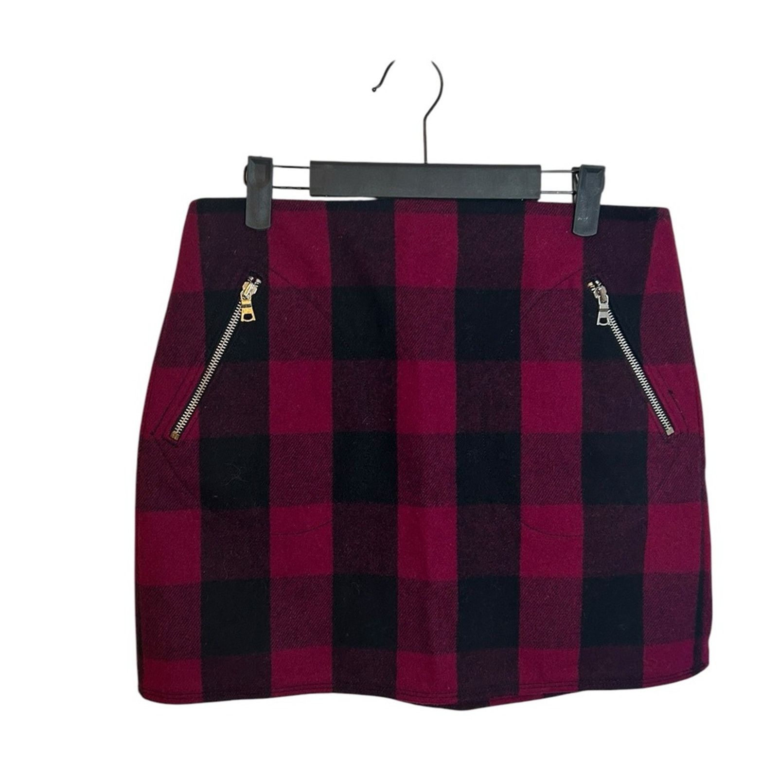 Gap Gap Pink Plaid Wool Mini Skirt Size 27" / US 4 / IT 40 - 1 Thumbnail