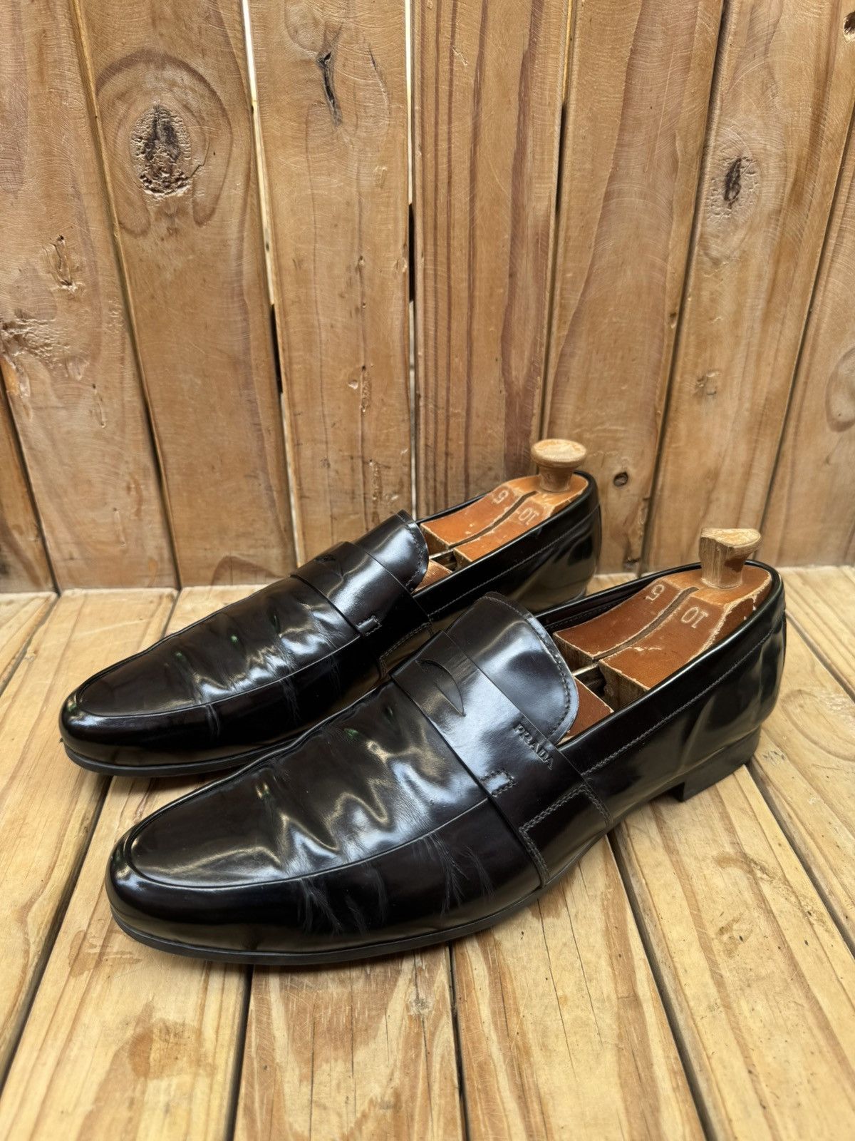 Prada Prada Men’s Penny black Leather Loafers Size Uk 9.5 USA 10.5 Size US 10.5 / EU 43-44 - 1 Thumbnail