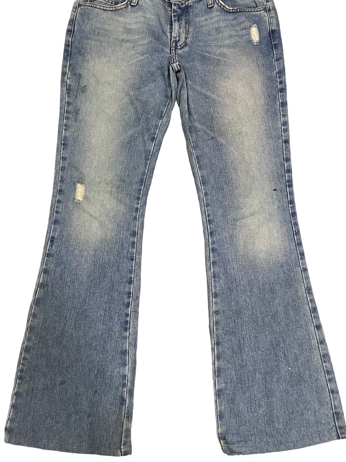 American Apparel × American Eagle Outfitters × American Rag Vintage AOE Distressed Flare Mud Wash Style Jeans Size US 33 - 3 Thumbnail