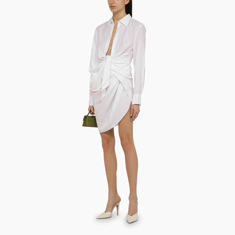 Jacquemus o1d2blof0824 Viscose Bahia Shirt in White Size XS / US 0-2 / IT 36-38 - 2 Thumbnail