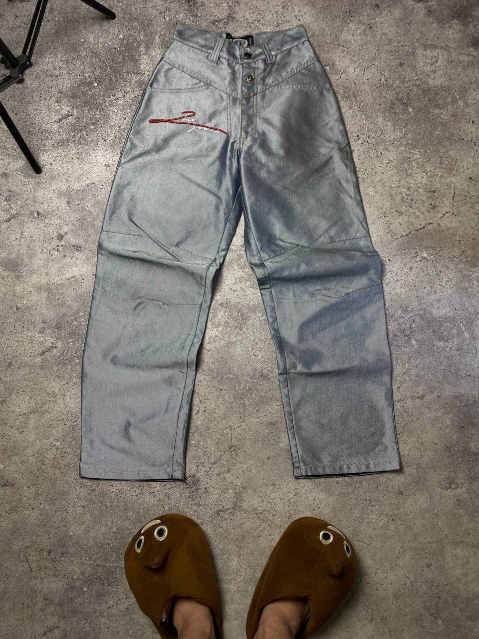 Japanese Brand × Vintage Vintage 2PAC Pants Jeans Silver Baggy Denim Y2k Size US 26 / EU 42 - 2 Thumbnail