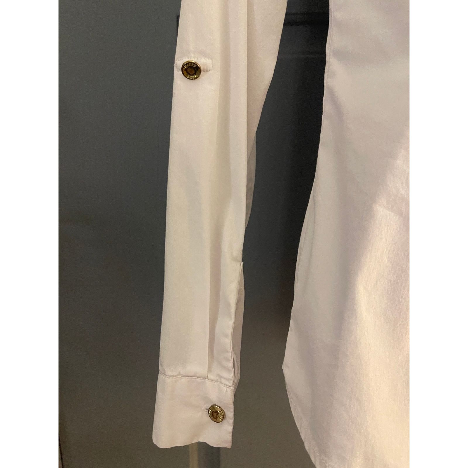 Anne Klein Anne Klein White Button Front Blouse Small Classic Shirt Size S / US 4 / IT 40 - 4 Thumbnail