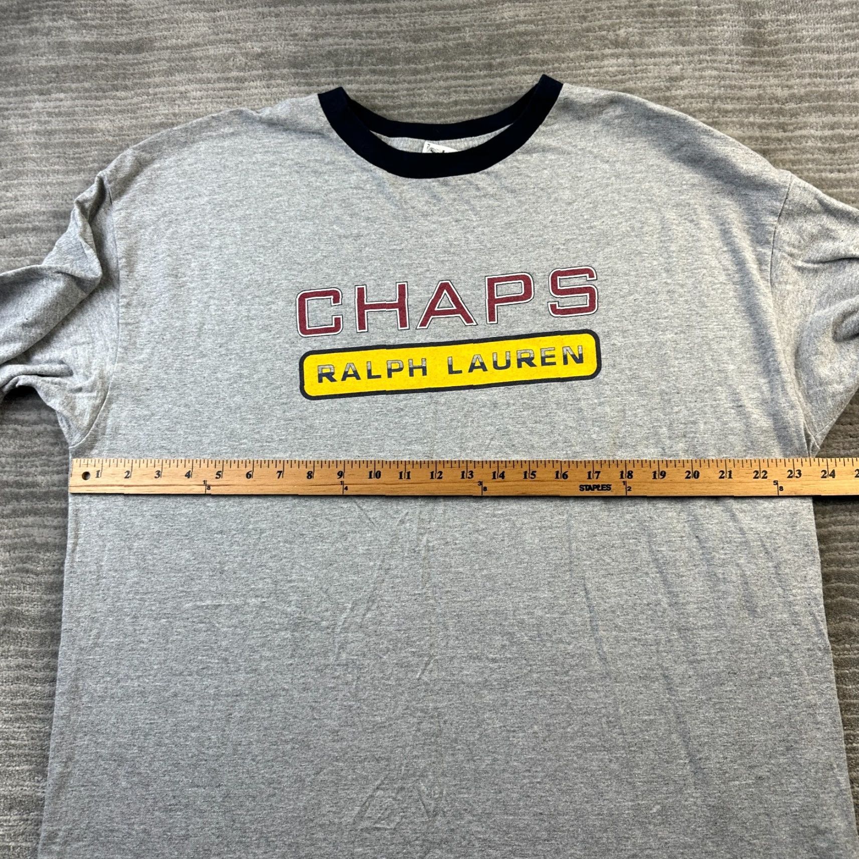 Chaps VINTAGE Chaps Ralph Lauren Shirt Mens Large Gray Logo Spellout 90s 80s Skull Size US L / EU 52-54 / 3 - 7 Thumbnail