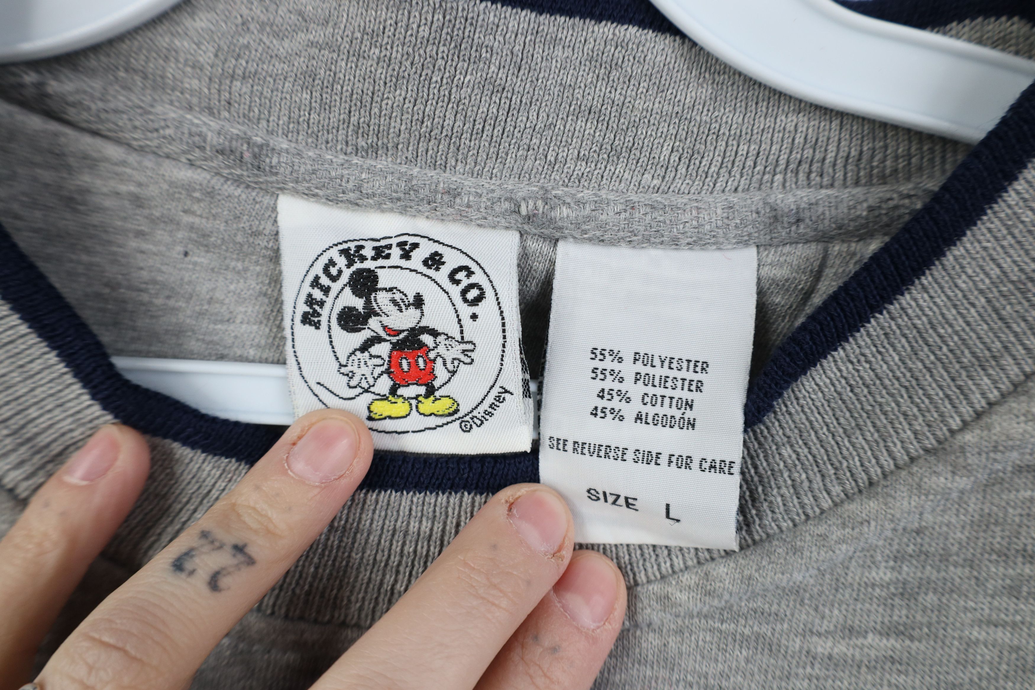 Disney Vintage 90s Disney Spell Out Mickey Mouse Sweatshirt Gray Size US L / EU 52-54 / 3 - 10 Thumbnail