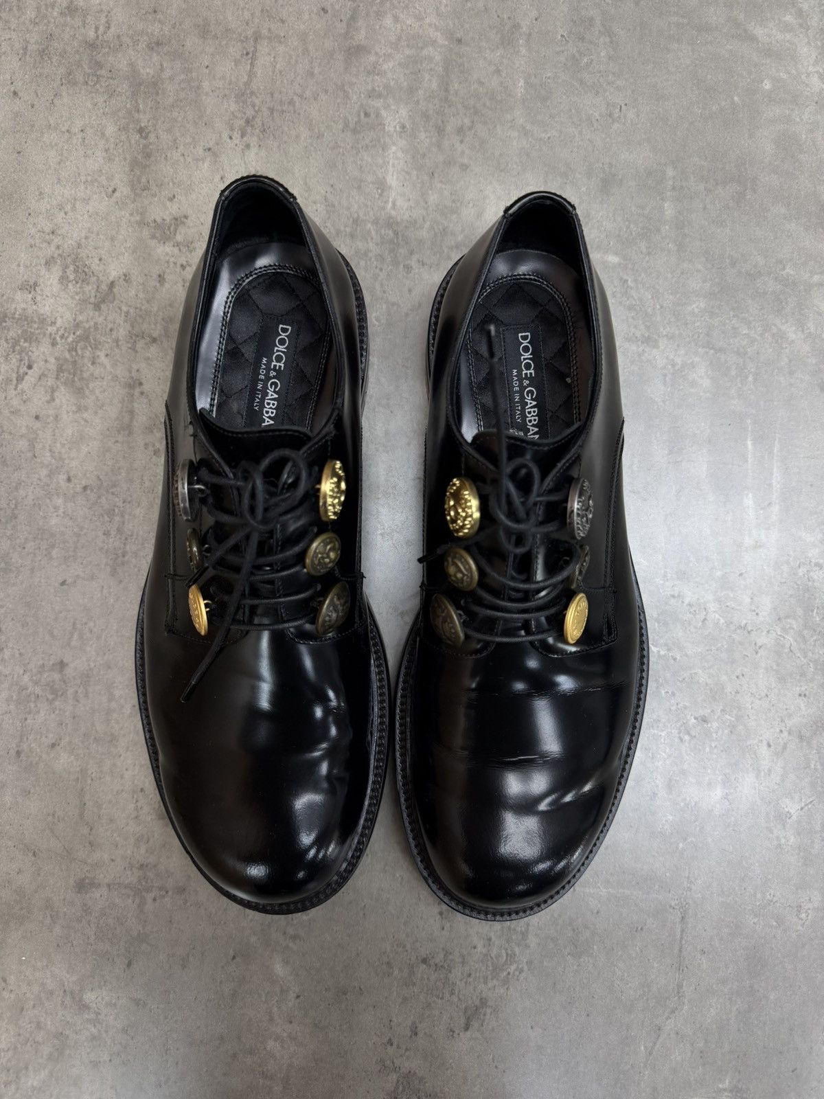 Dolce & Gabbana Dolce & Gabbana Black Leather Derby Shoes Size 9 Size US 10 / EU 43 - 19 Thumbnail