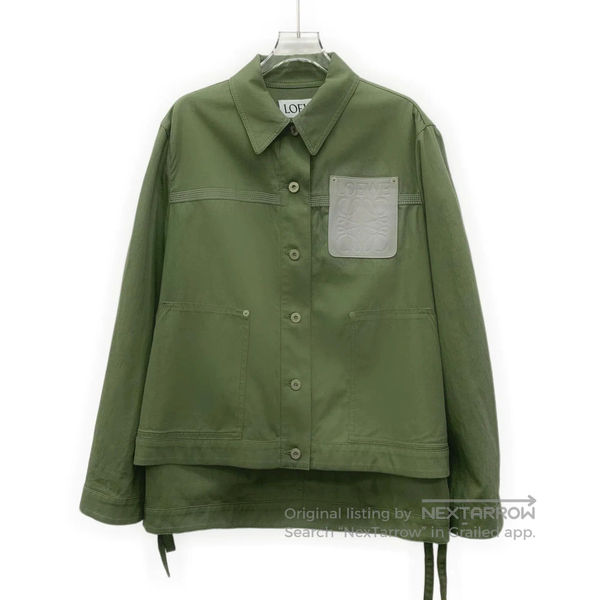 Loewe Green Logo Cotton Long Sleeve Jacket.