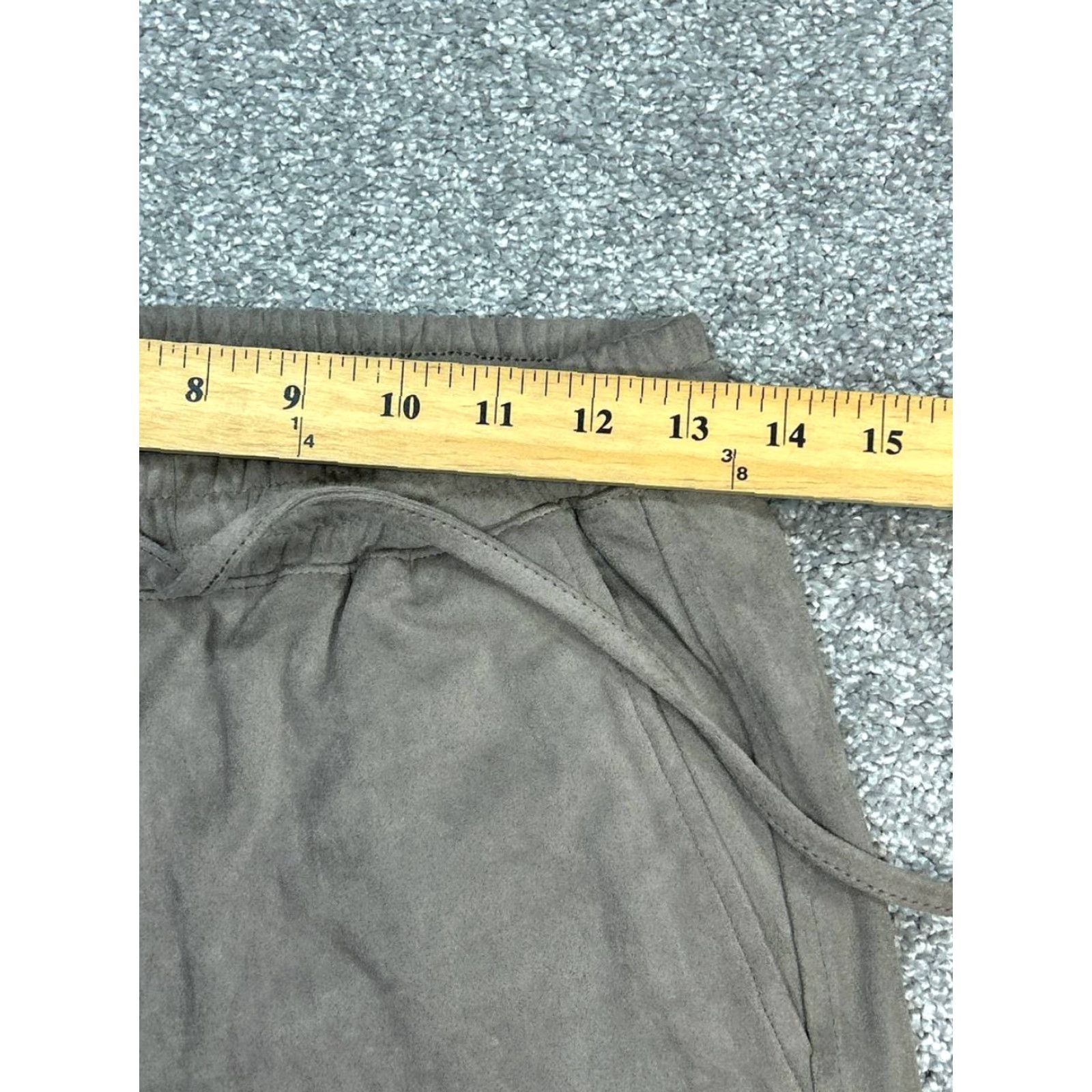 Zara VINTAGE Zara Joggers Womens XS Taupe Faux Suede Drawstring New * Size 26" / US 2 / IT 38 - 6 Thumbnail