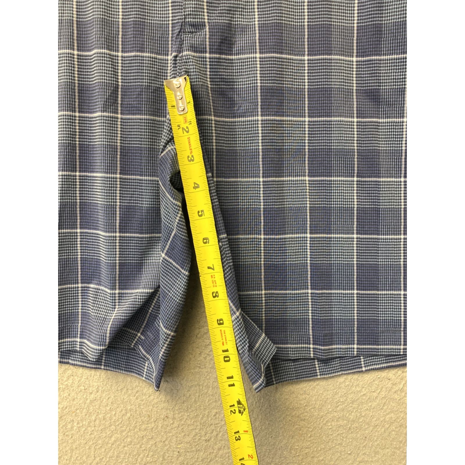 PGA Tour PGA TOUR Chino Shorts Mens 38 Blue Plaid Flat Front Golf Bermuda Bermuda Chino Shorts 38 Blue Plaid / 98-7 Size US 38 / EU 54 - 4 Thumbnail