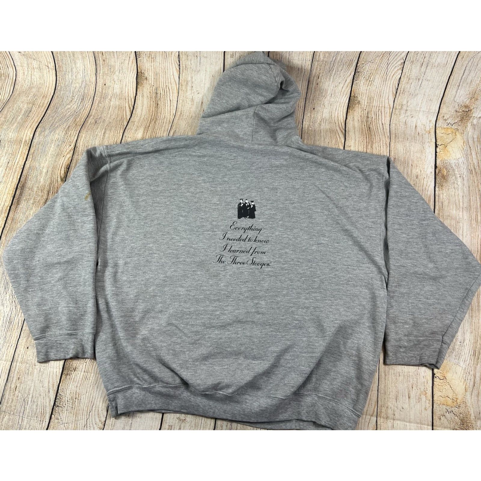 Gildan VINTAGE The Three Stooges Hoodie Sweatshirt 2XL Grey Mens Distressed Size US XXL / EU 58 / 5 - 2 Thumbnail