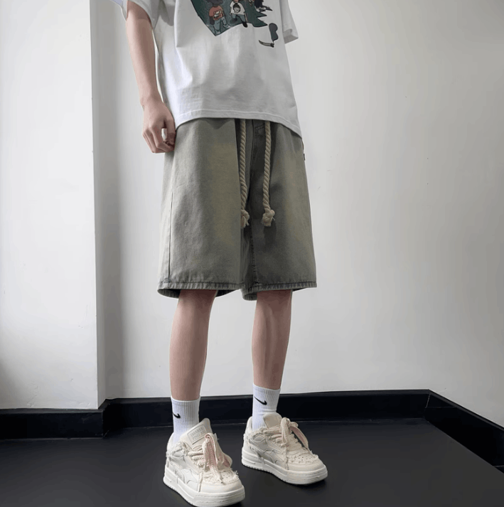 Japanese Brand × Jean Retro loose washed denim shorts Size US 32 / EU 48 - 1 Thumbnail