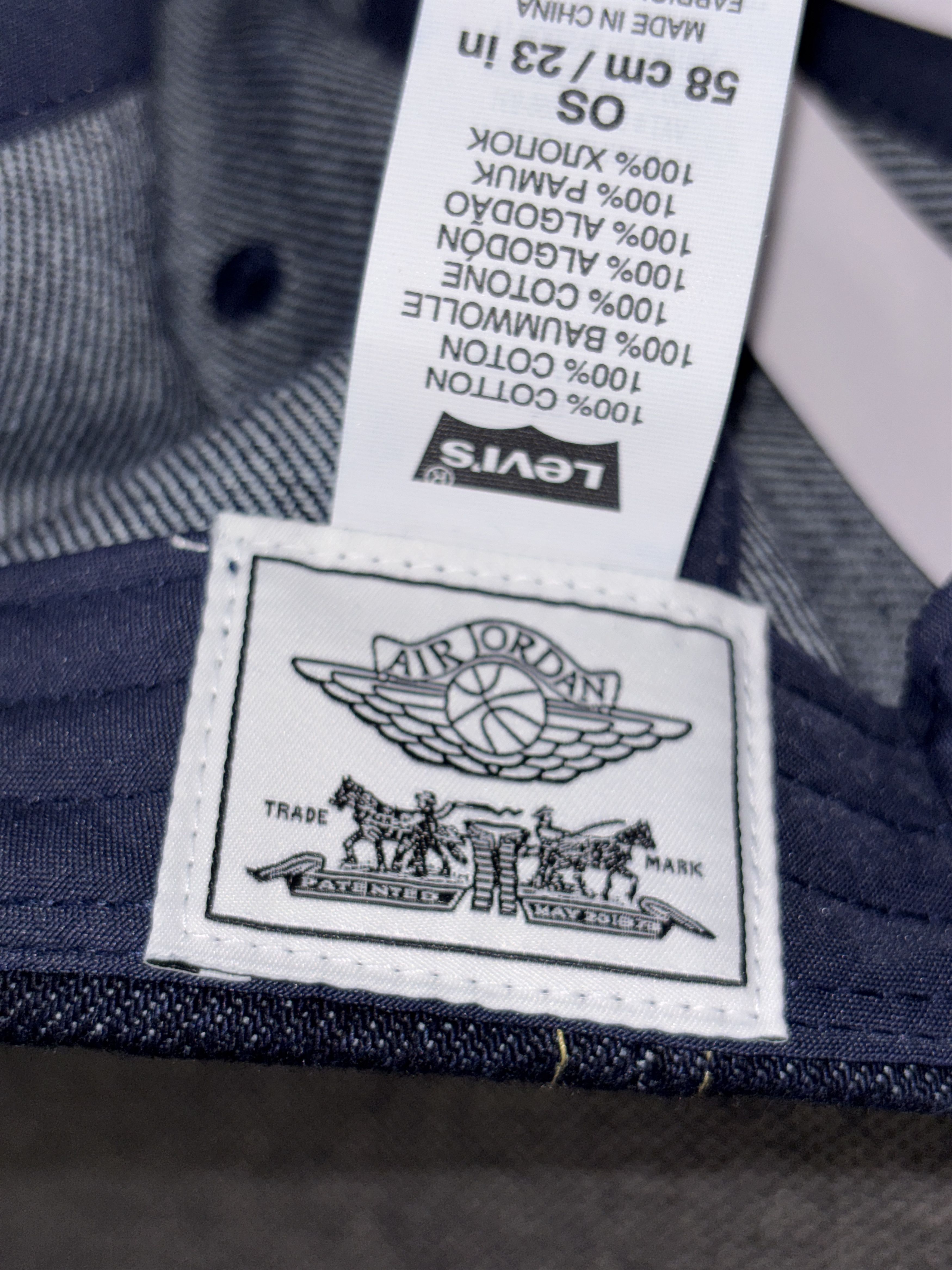 Levi's × Nike Nike Jordan x Levi's Denim Cap Rigid Rinse Blue 055FJ-0000 Size ONE SIZE - 19 Thumbnail