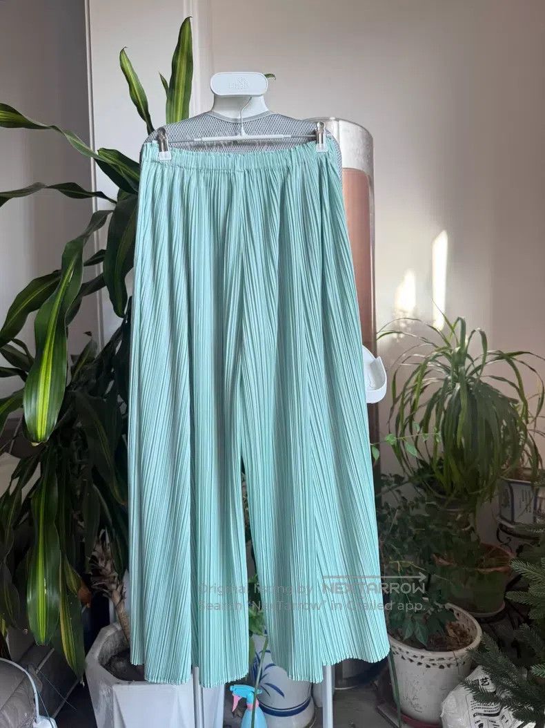 Issey Miyake Issey Miyake Mint Green Wide Leg Pants Size 26" / US 2 / IT 38 - 5 Thumbnail