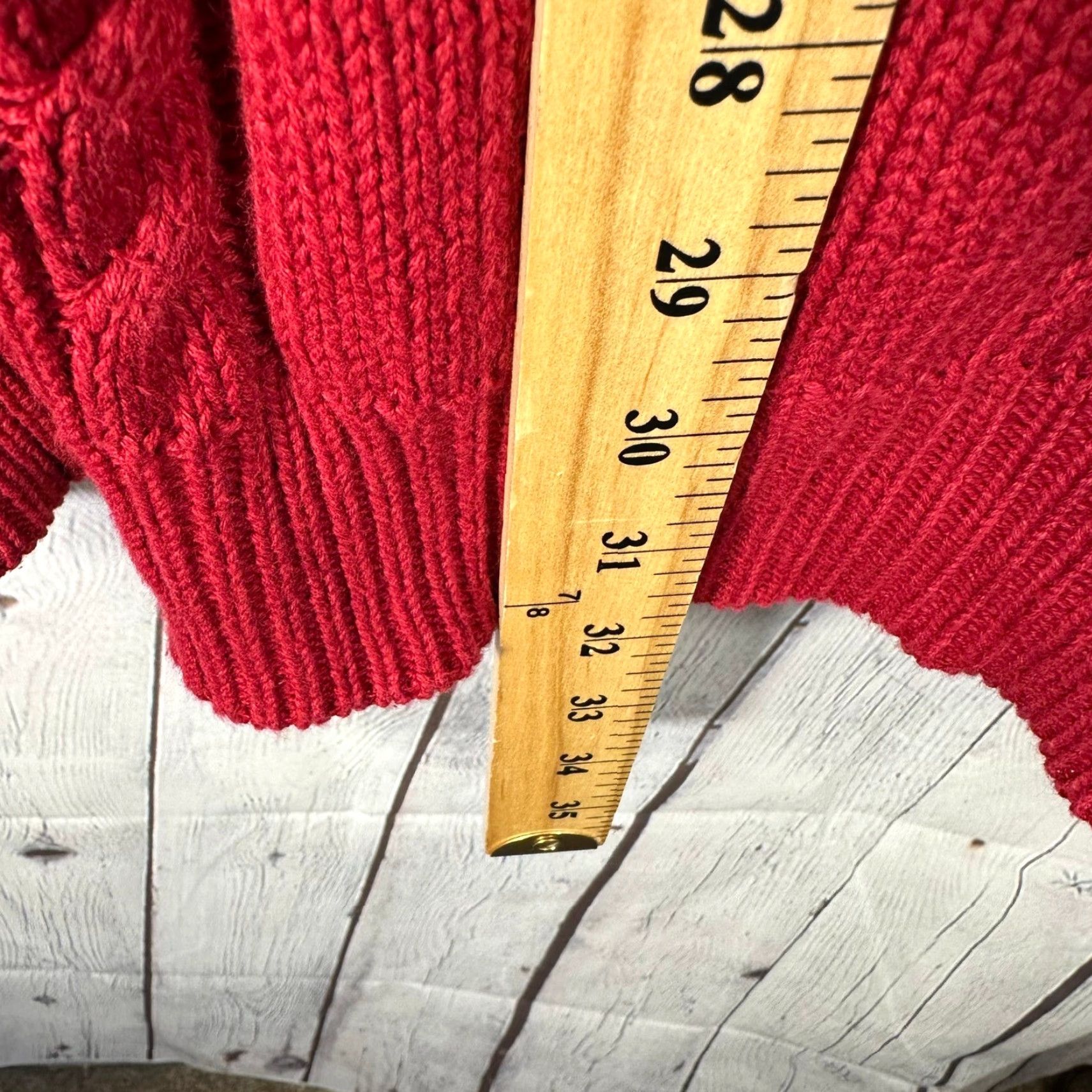 Ralph Lauren VINTAGE Chaps Ralph Lauren Mens XL Red Cable Knit Cotton Crewneck Sweater Crest Logo Size US XL / EU 56 / 4 - 6 Thumbnail