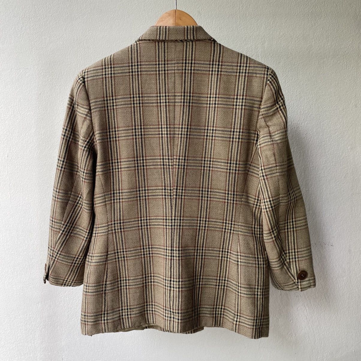 Burberry Burberrys Brown Plaid Double-Breasted Blazer Size L / US 10 / IT 46 - 2 Thumbnail